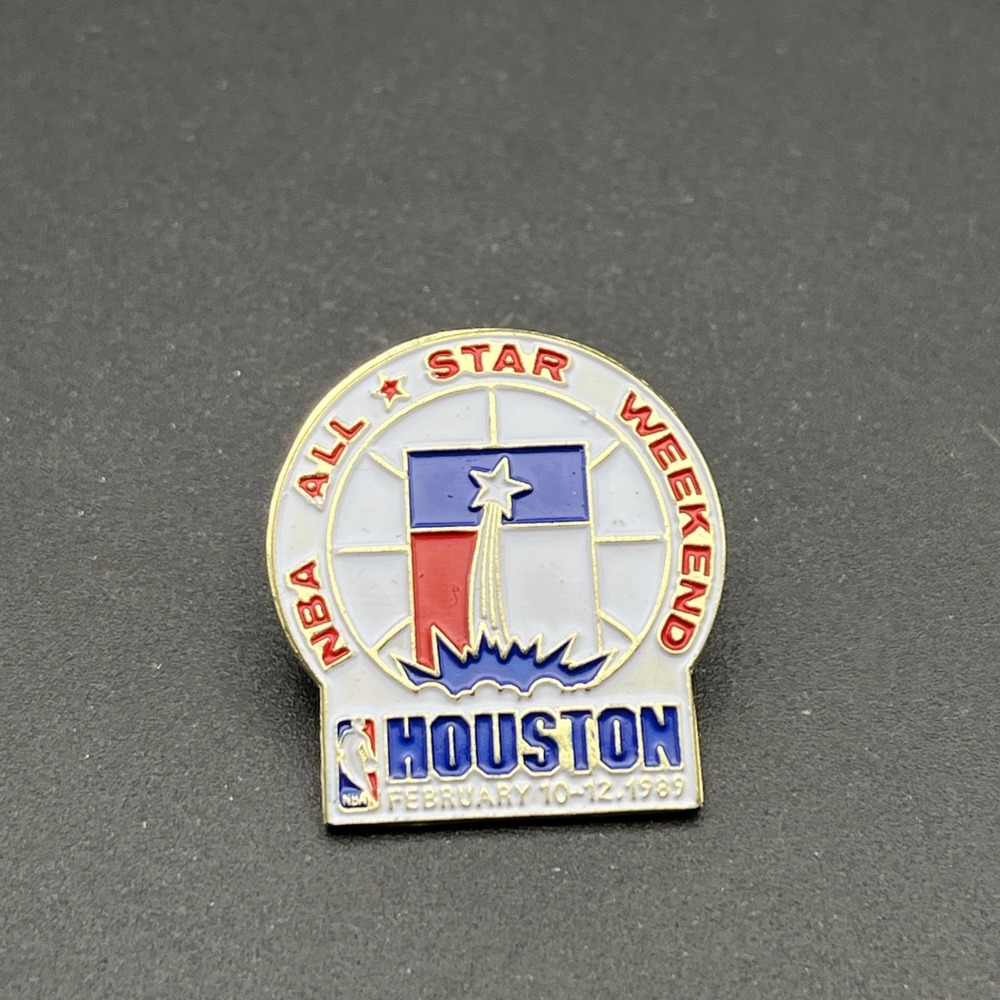 Vintage 1989 All Star Weekend NBA Basketball Houston Lapel Hat Pin